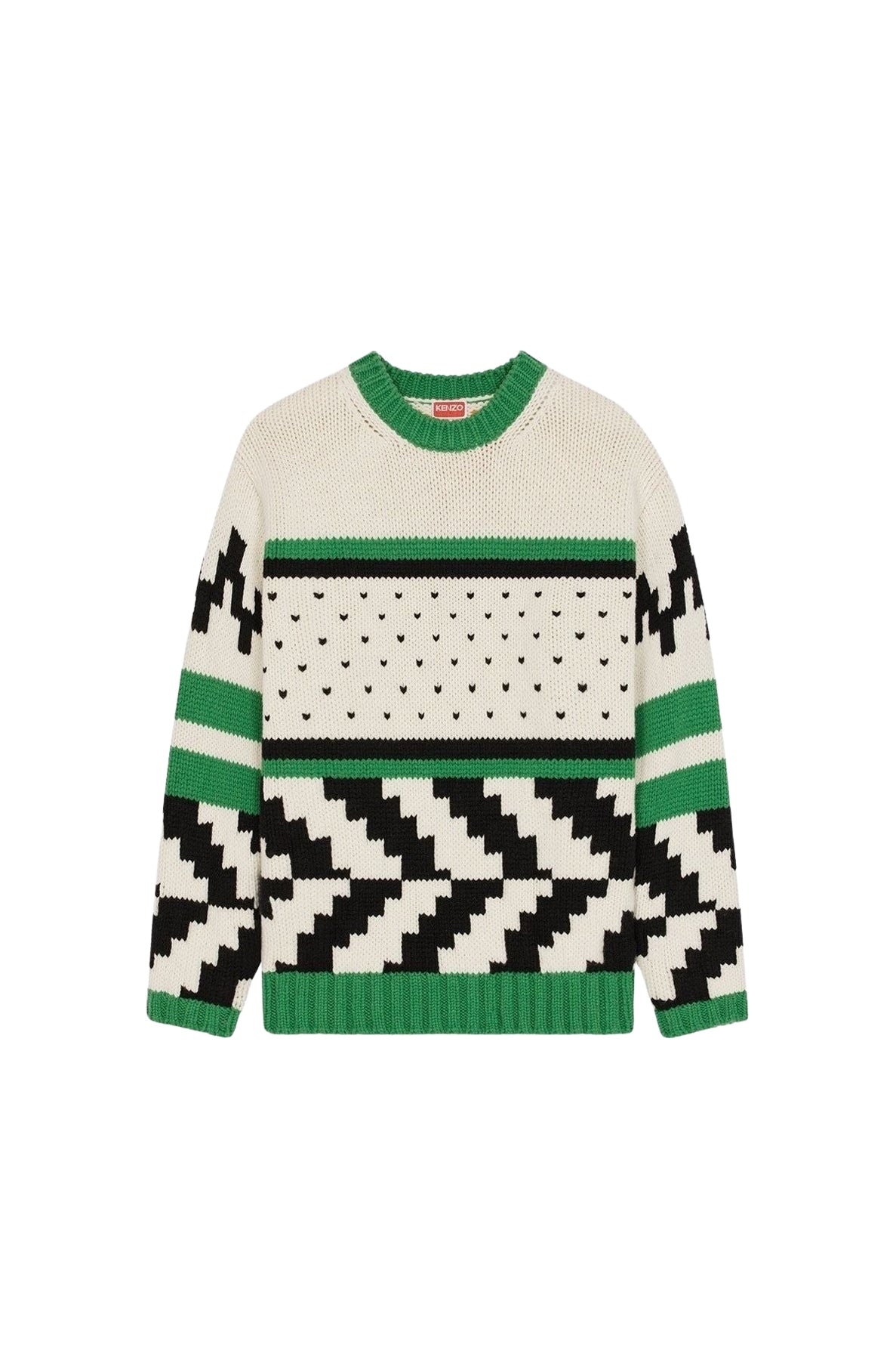 Pull Cowichan jacquard en laine - Grass Green