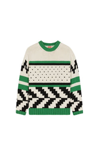 Cowichan wool jacquard jumper - Grass Green