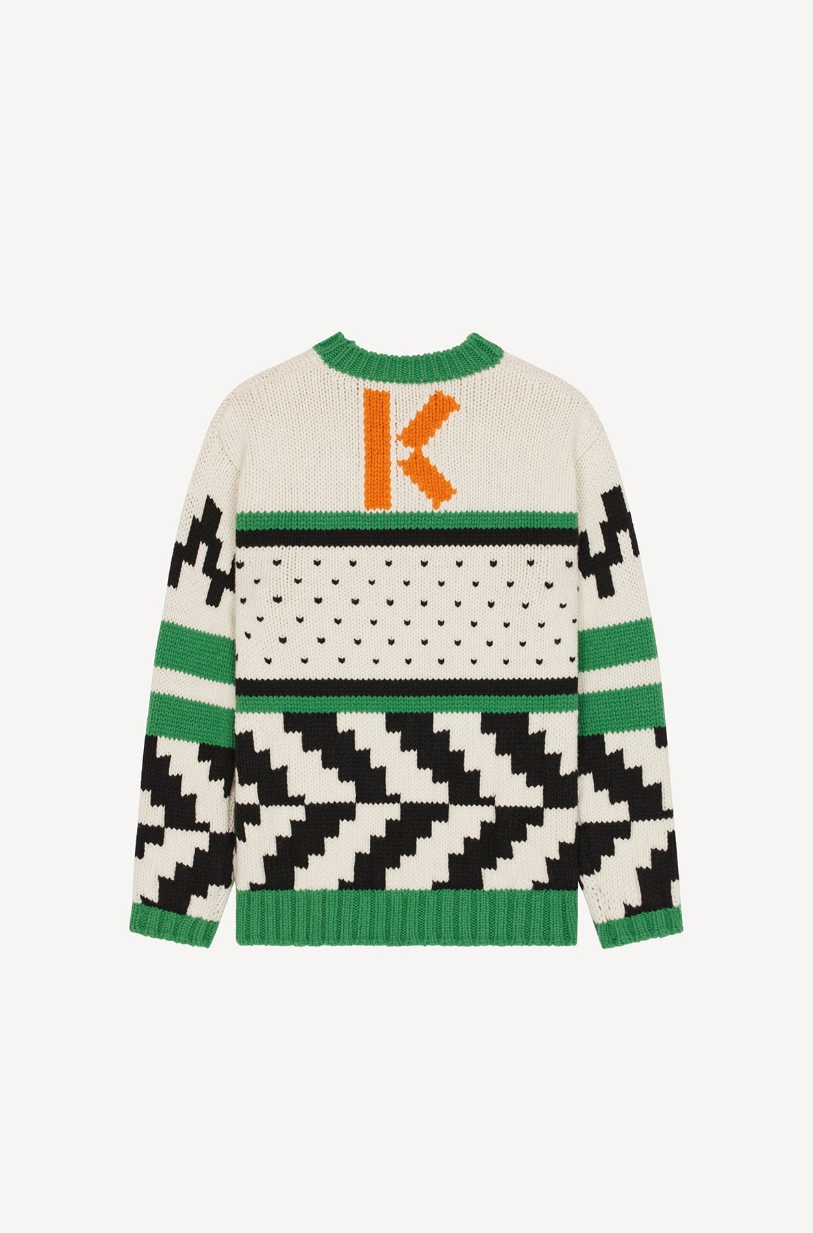 Cowichan wool jacquard jumper - Grass Green
