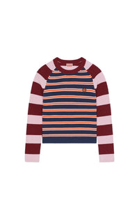 Pull à rayures en laine - Rose