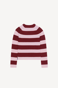 Pull à rayures en laine - Rose