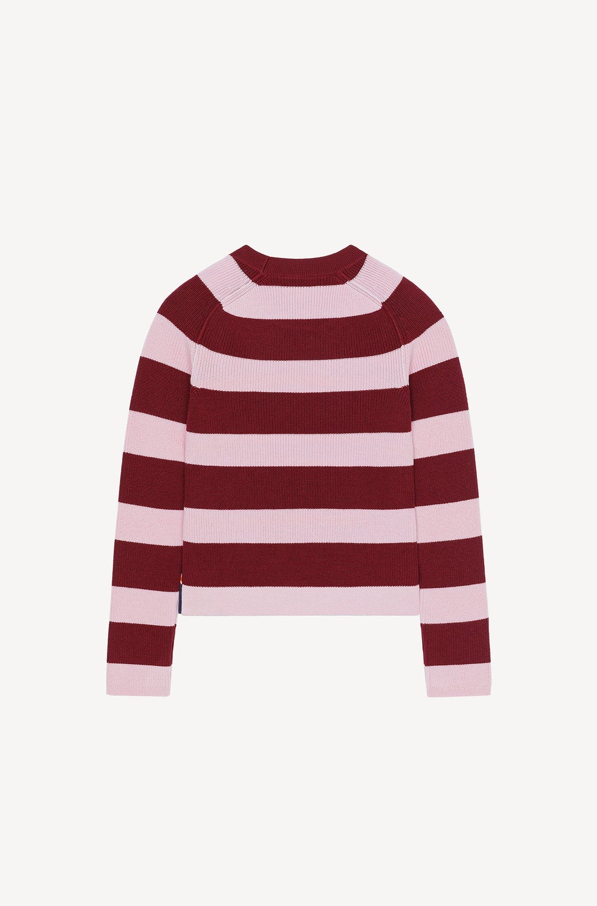 Pull à rayures en laine - Rose