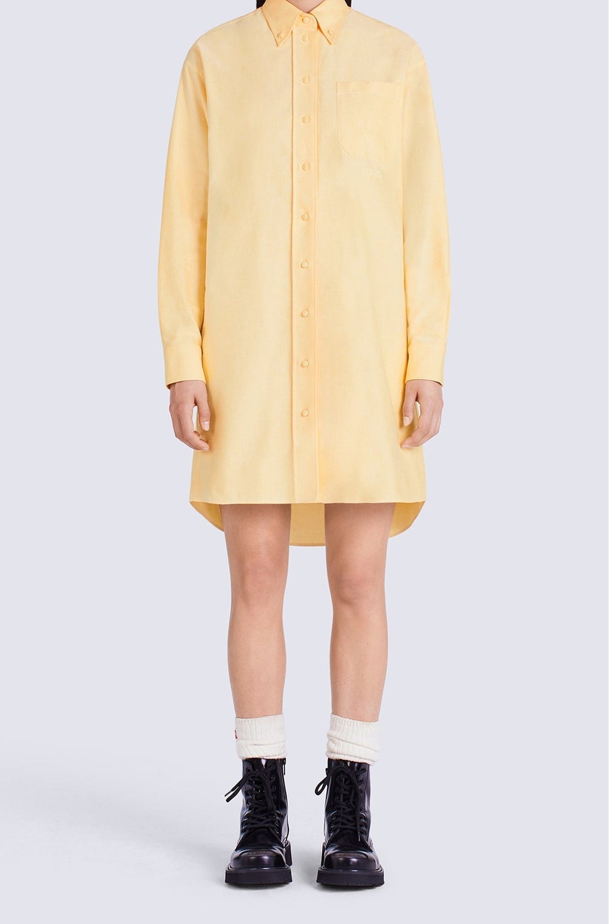 Robe chemise brodée - Golden Yellow