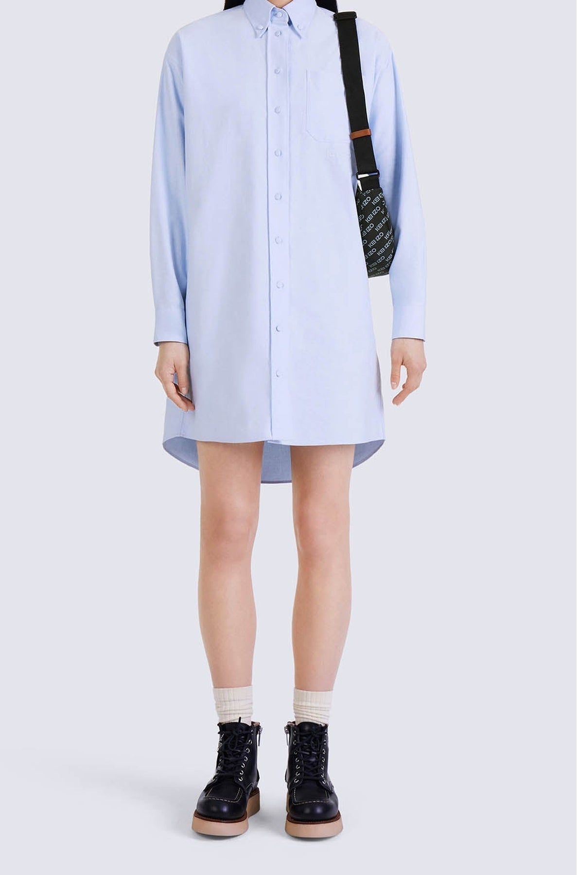 Robe chemise brodée - Sky Blue