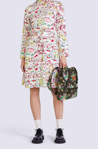 Printed Belted Shirting Dress