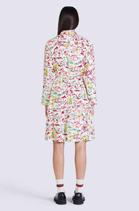 Printed Belted Shirting Dress