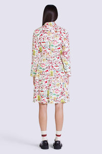 Printed Belted Shirting Dress