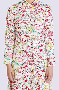 Printed Belted Shirting Dress