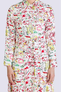 Printed Belted Shirting Dress