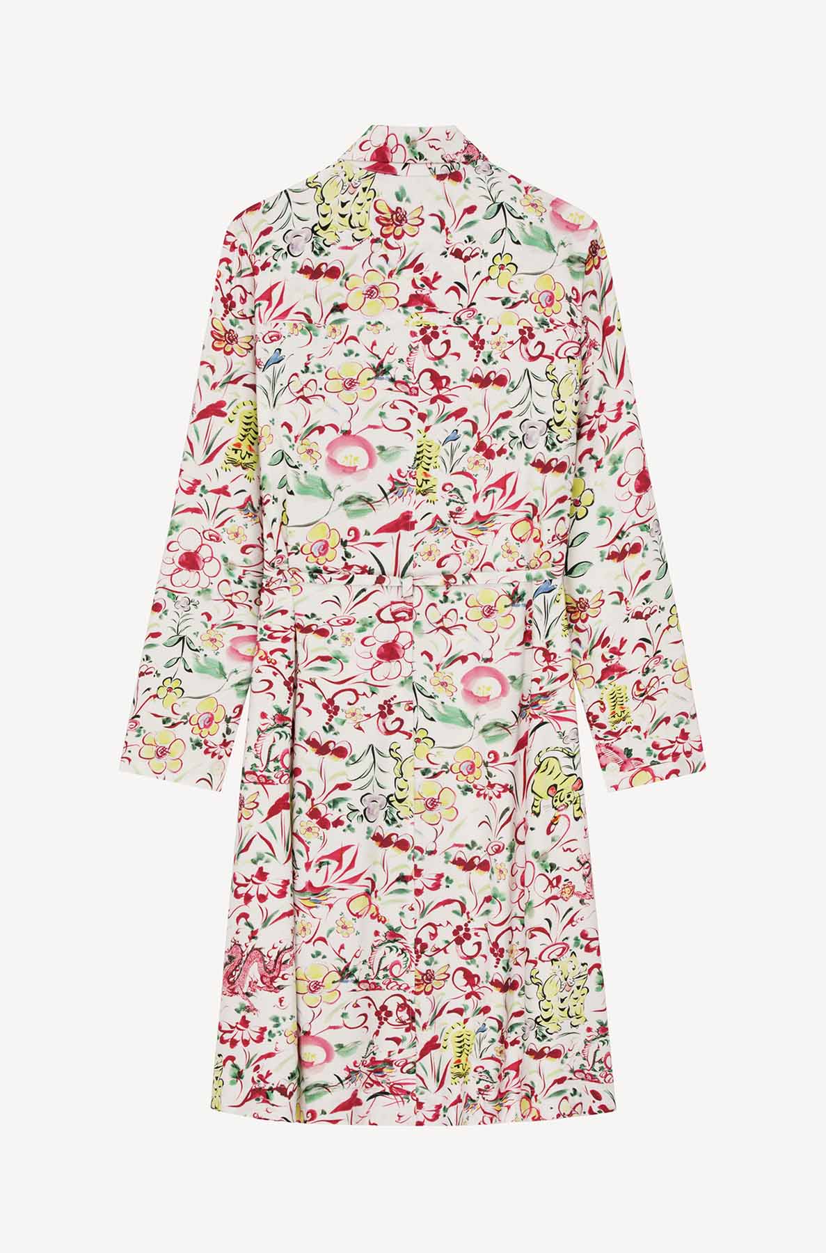 Printed Belted Shirting Dress