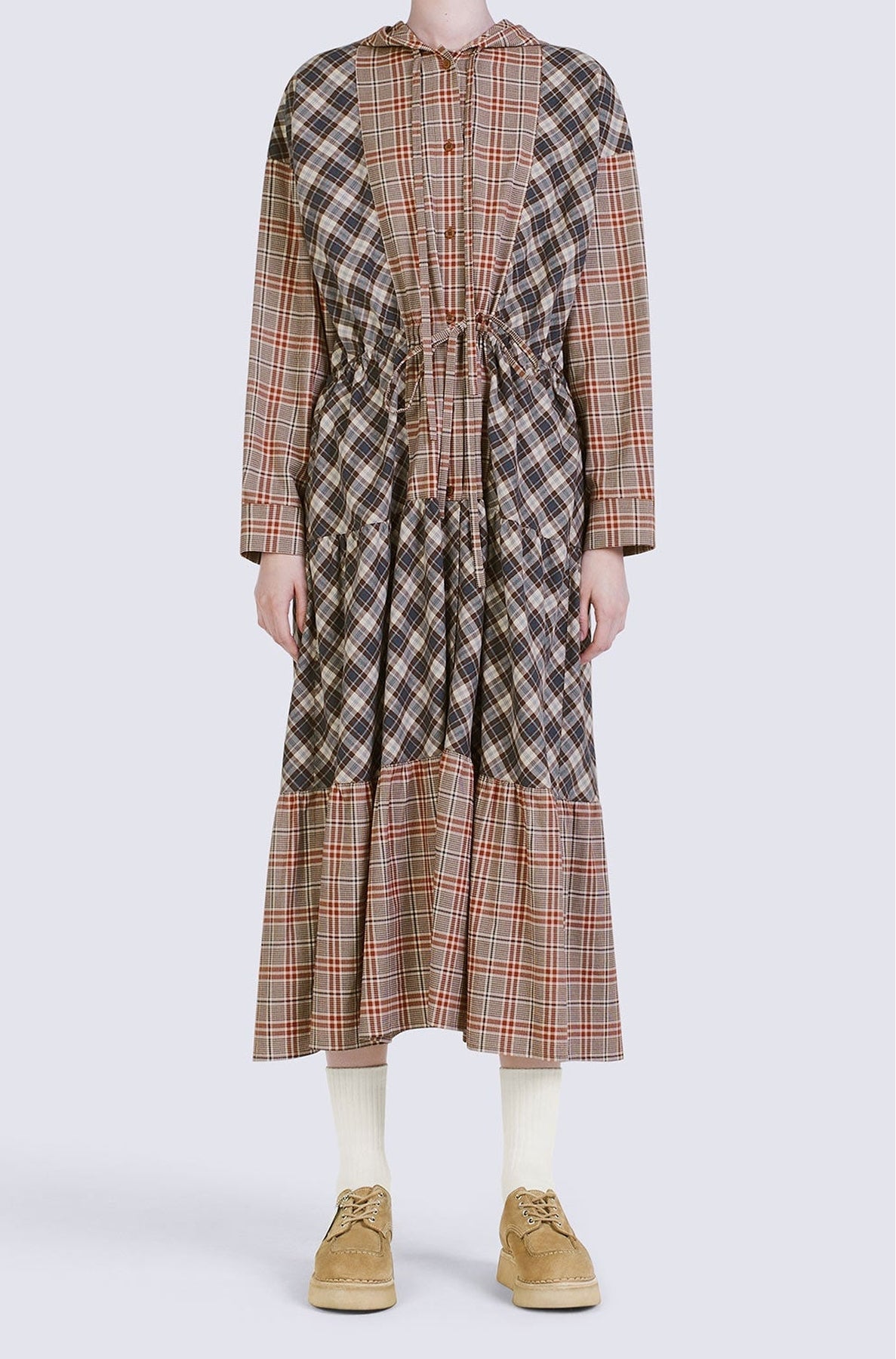 Robe longue à carreaux - Moroccan Brown