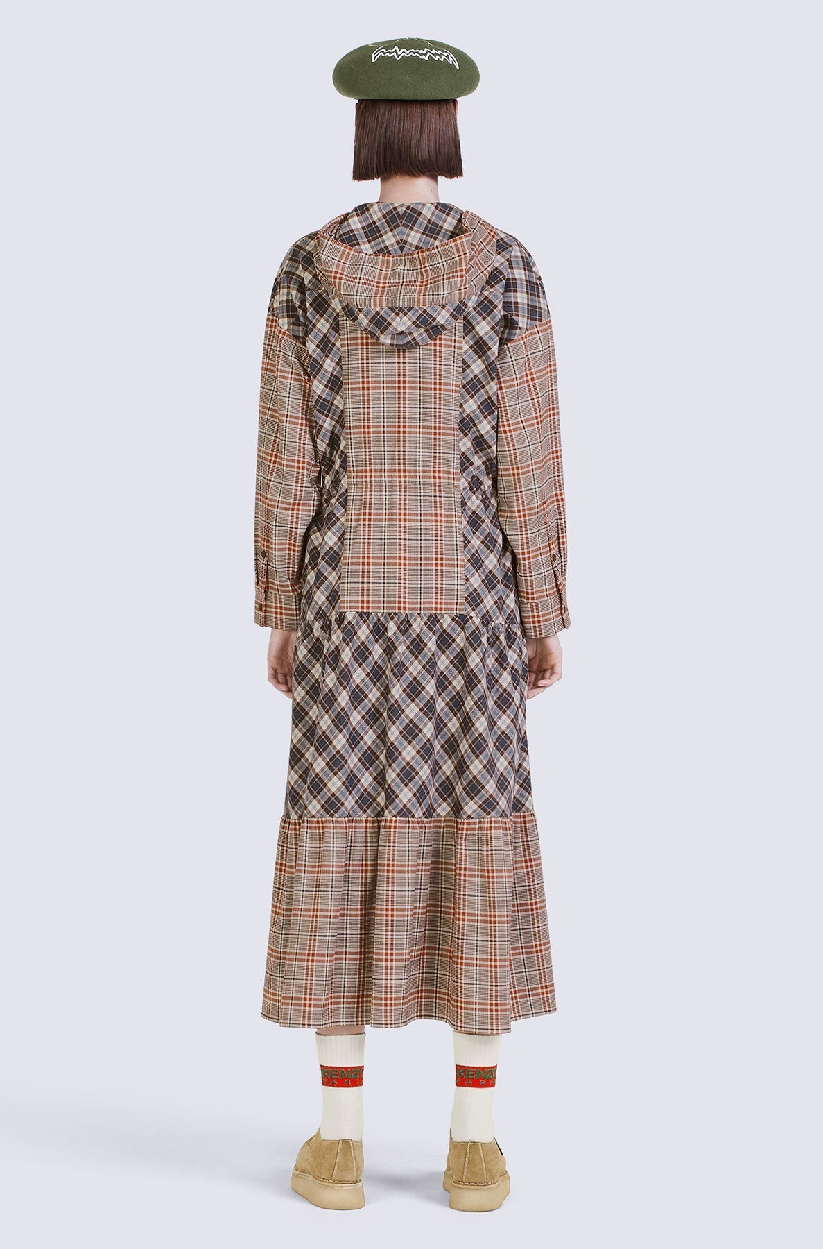 Robe longue à carreaux - Moroccan Brown