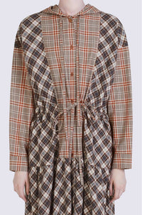 Robe longue à carreaux - Moroccan Brown