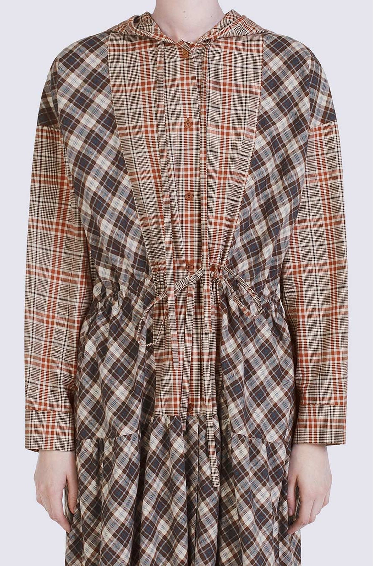 Robe longue à carreaux - Moroccan Brown