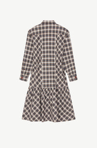 Robe chemise midi à carreaux - Moroccan Brown