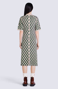 Robe polo jacquard - Rose