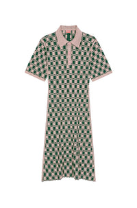 Robe polo jacquard - Rose