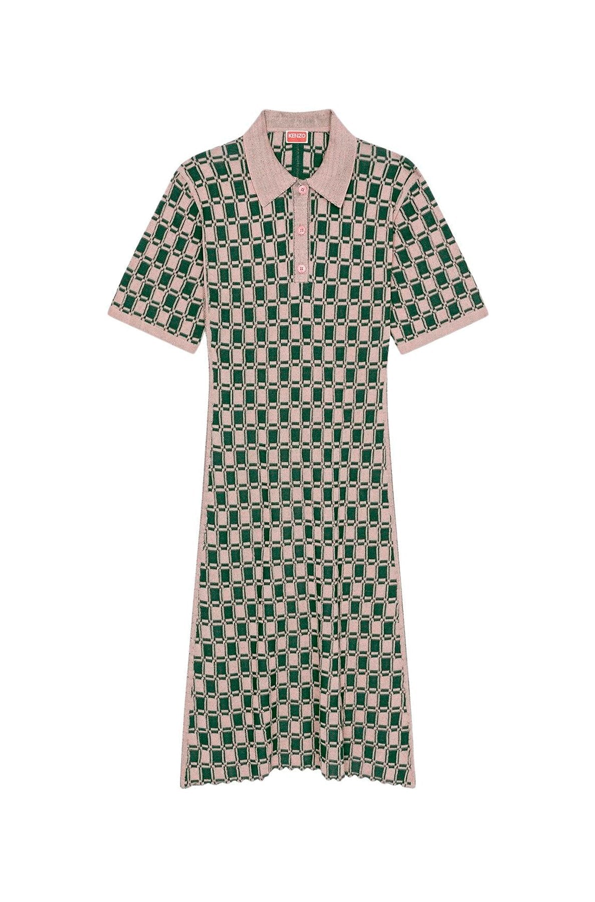 Robe polo jacquard - Rose
