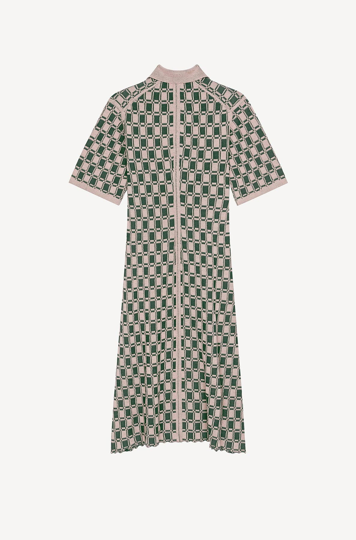 Robe polo jacquard - Rose