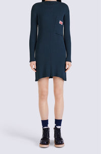 Robe côtelée flare - Midnight Blue