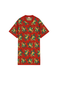 Pop Bouquet wool jacquard dress - Medium Red