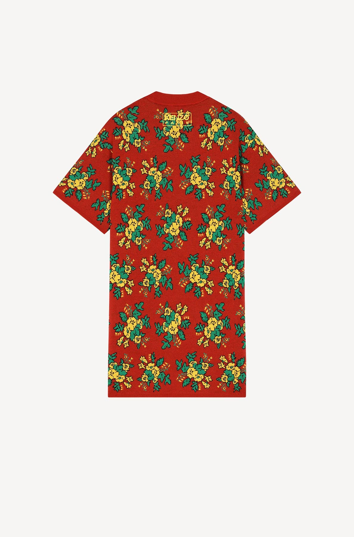Pop Bouquet wool jacquard dress - Medium Red