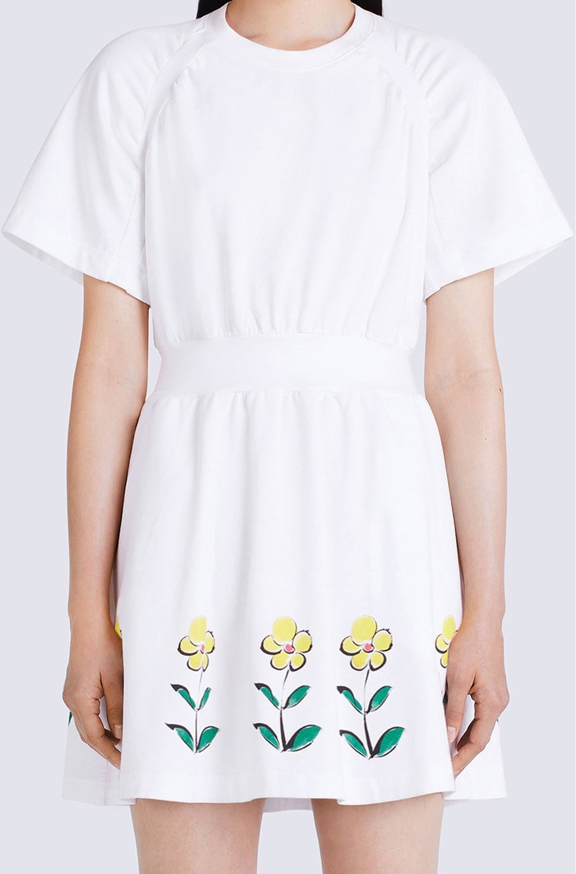 Robe T-shirt Akae Flower Field cintrée - White