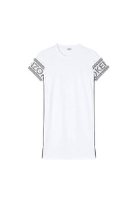 Kenzo logo t-shirt dress with side piping - White