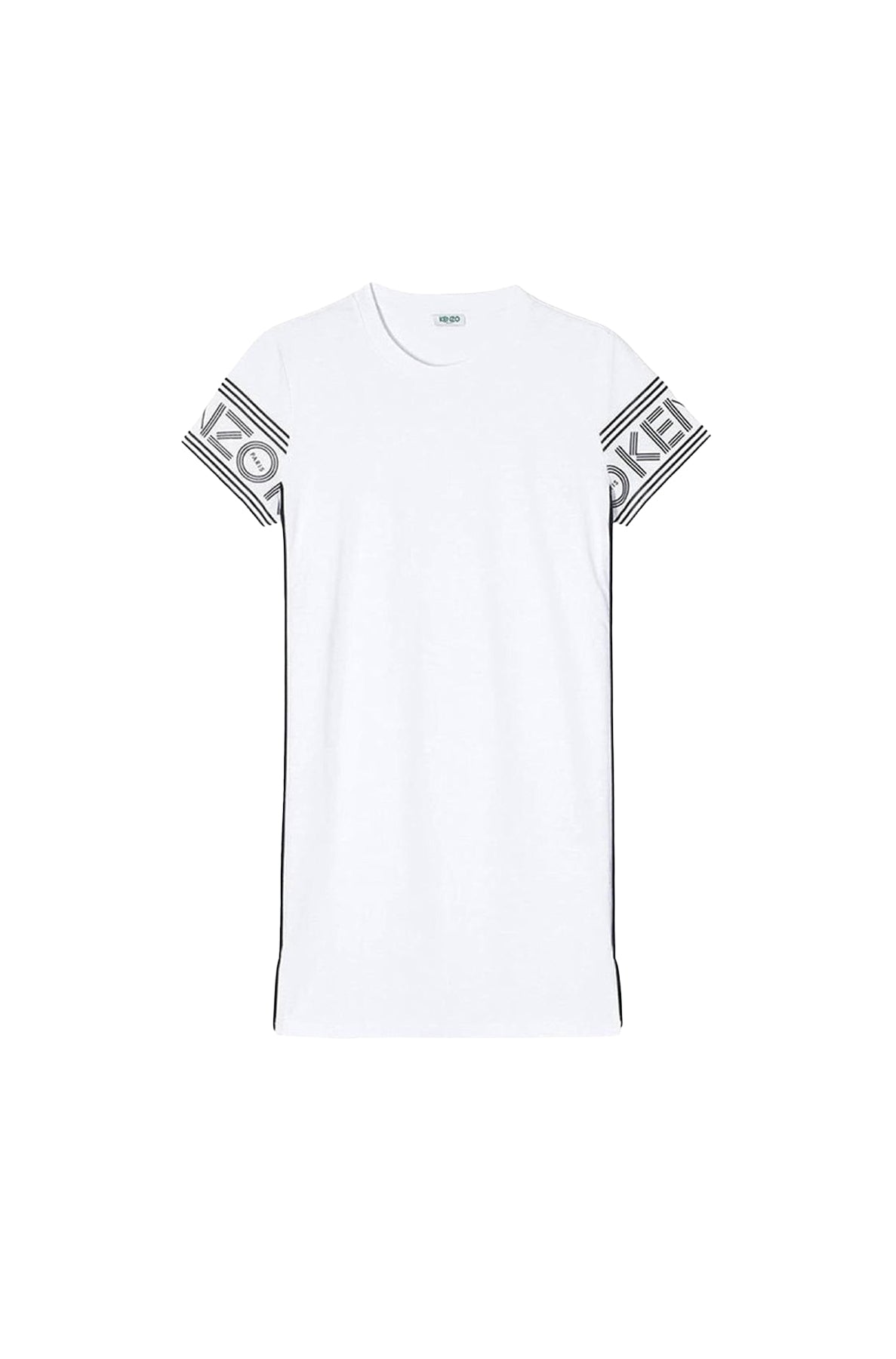 Kenzo logo t-shirt dress with side piping - White