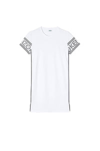 Robe t-shirt logo Kenzo liserés latéraux - White