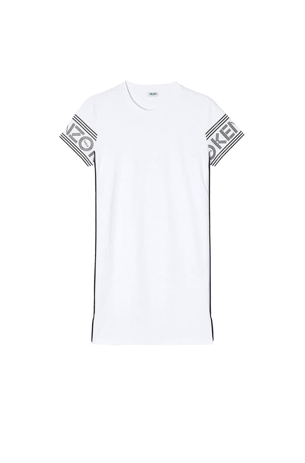 Robe t-shirt logo Kenzo liserés latéraux - White
