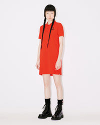 Robe polo brodée  "Boke Flower" - Medium Red