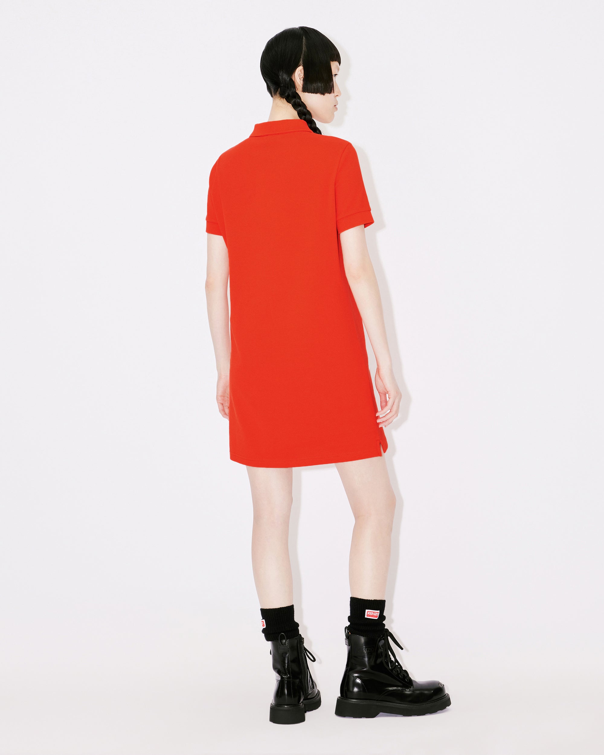 Robe polo brodée  "Boke Flower" - Medium Red