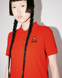 Robe polo brodée  "Boke Flower" - Medium Red