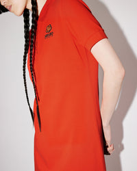 Robe polo brodée  "Boke Flower" - Medium Red