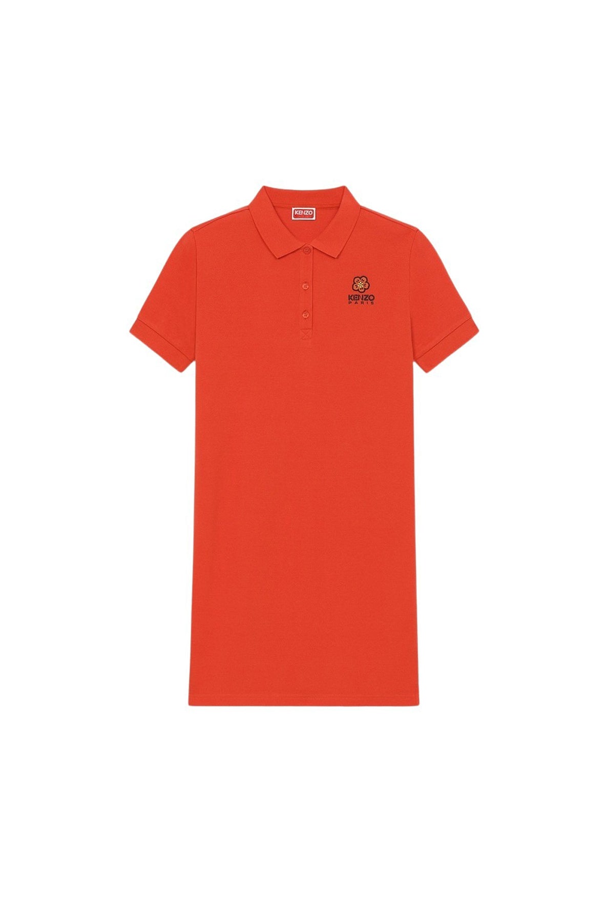 Robe polo brodée  "Boke Flower" - Medium Red