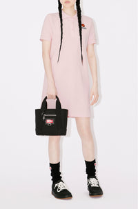 Robe polo brodée  "Boke Flower" - Faded Pink