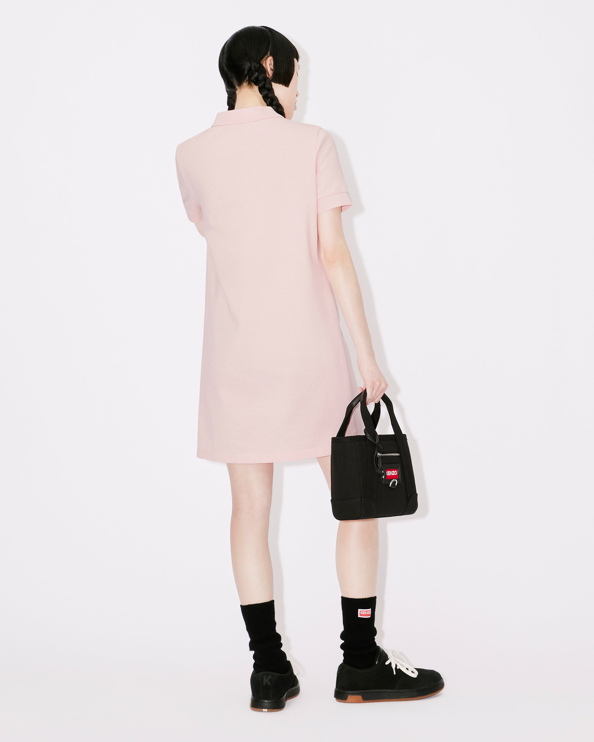 Robe polo brodée  "Boke Flower" - Faded Pink