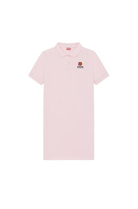 Robe polo brodée  "Boke Flower" - Faded Pink