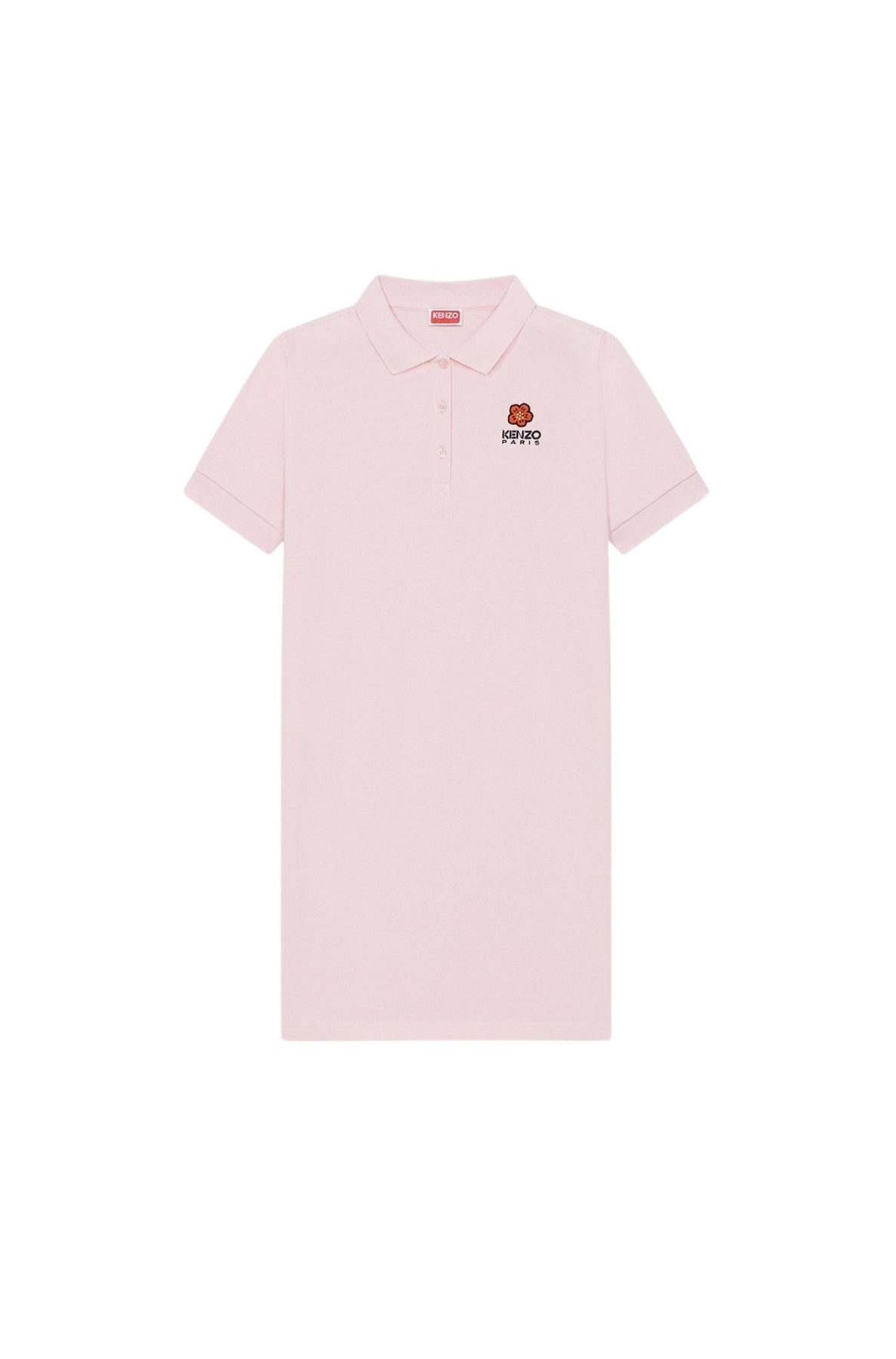 Robe polo brodée  "Boke Flower" - Faded Pink