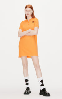 Robe polo brodée  "Boke Flower" - Apricot