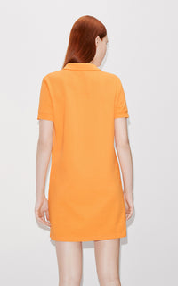 Robe polo brodée  "Boke Flower" - Apricot