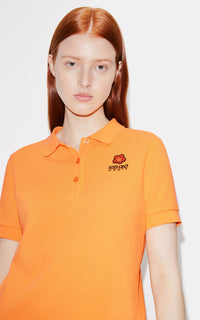 Robe polo brodée  "Boke Flower" - Apricot