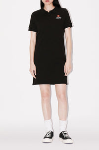 Boke Flower embroidered polo dress - Black
