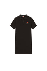 Boke Flower embroidered polo dress - Black