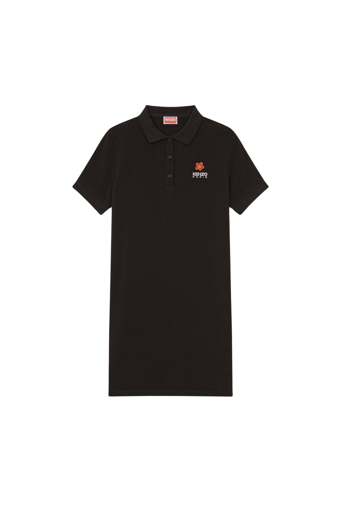 Boke Flower embroidered polo dress - Black