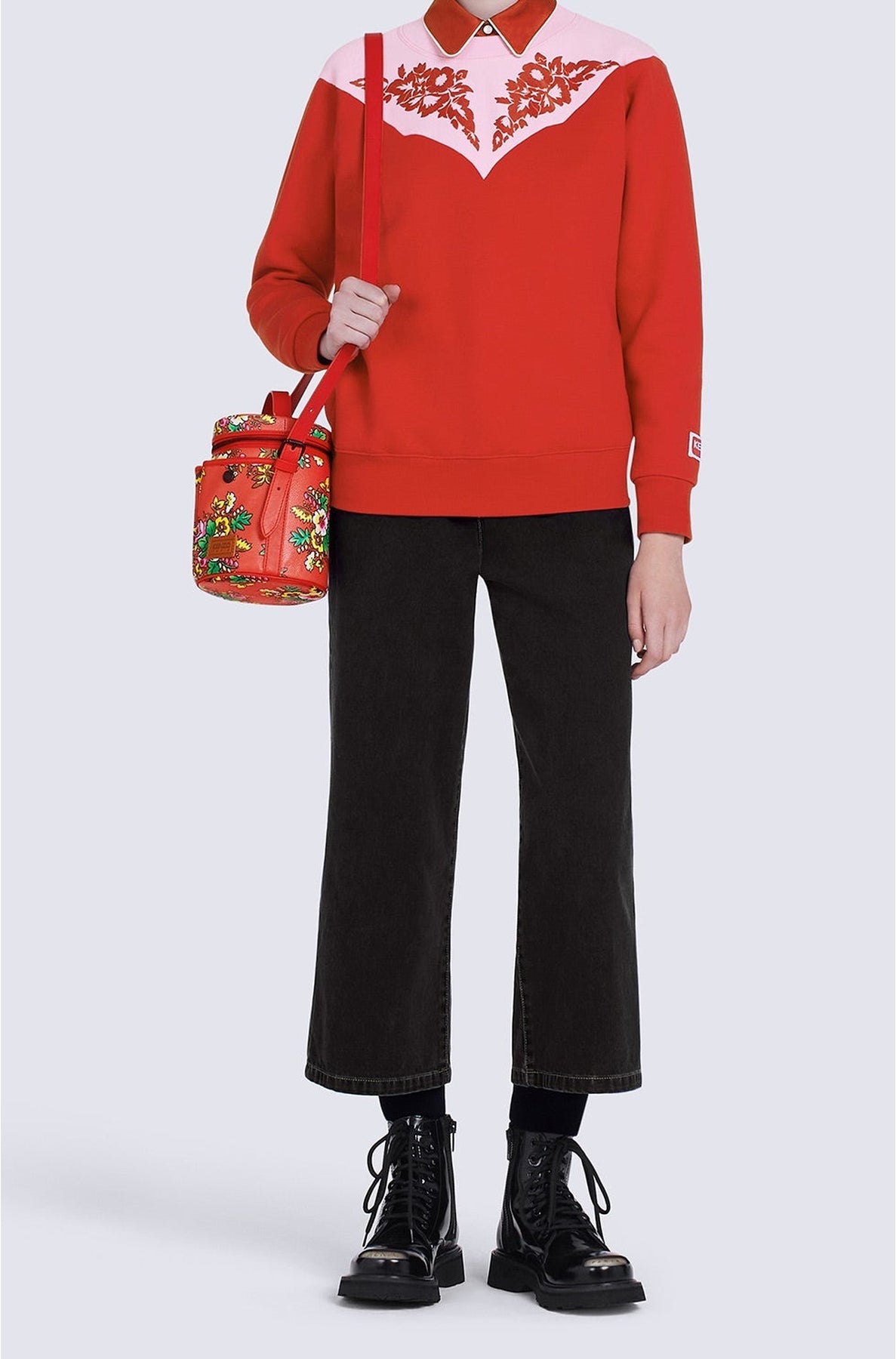 Sweatshirt Western Flower - Medium Red