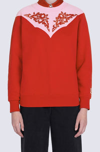 Sweatshirt Western Flower - Medium Red