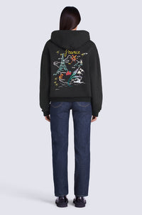 Reversible France-Japan hoodie - Black