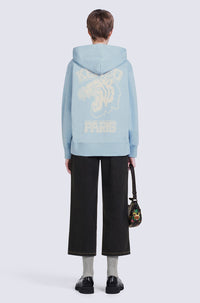 Sweatshirt à capuche Tiger Varsity oversize - Sky Blue